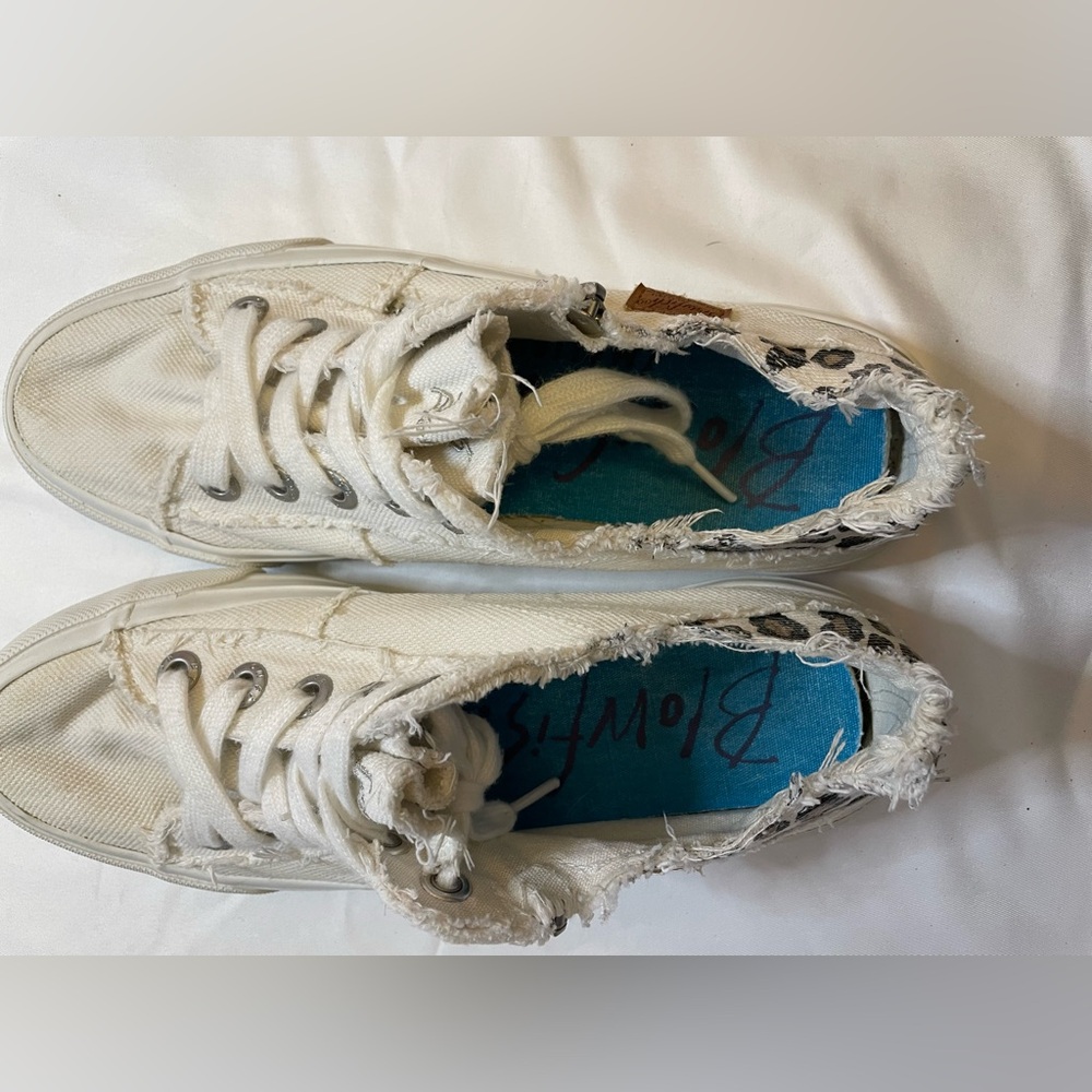 Blowfish size 7 white/leopard print shoes - Picture 5 of 6